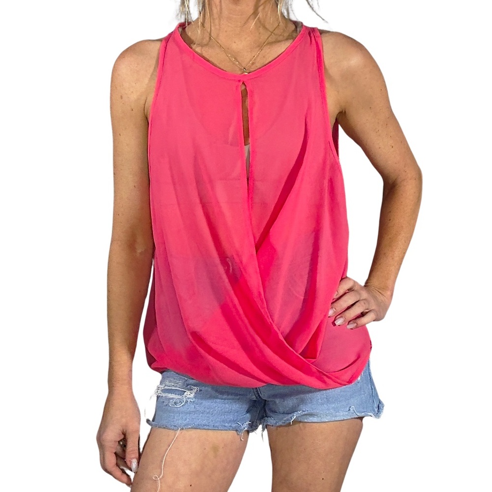 ZARA‎ Hot Pink Sheer Blouse